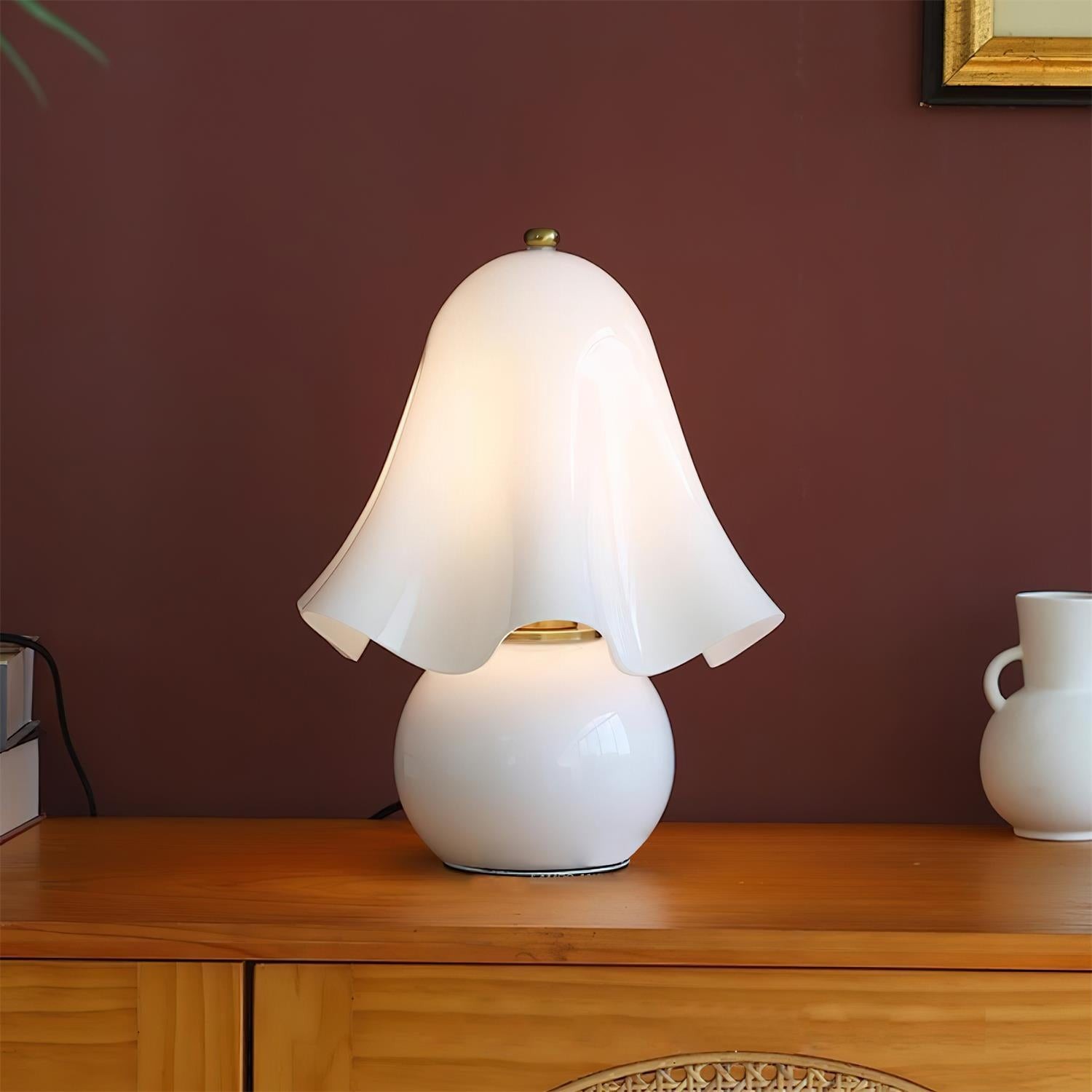 Bellina Bell Flower Table Lamp – Sculptural Glass Vera Style For Side Table Lamp K1135