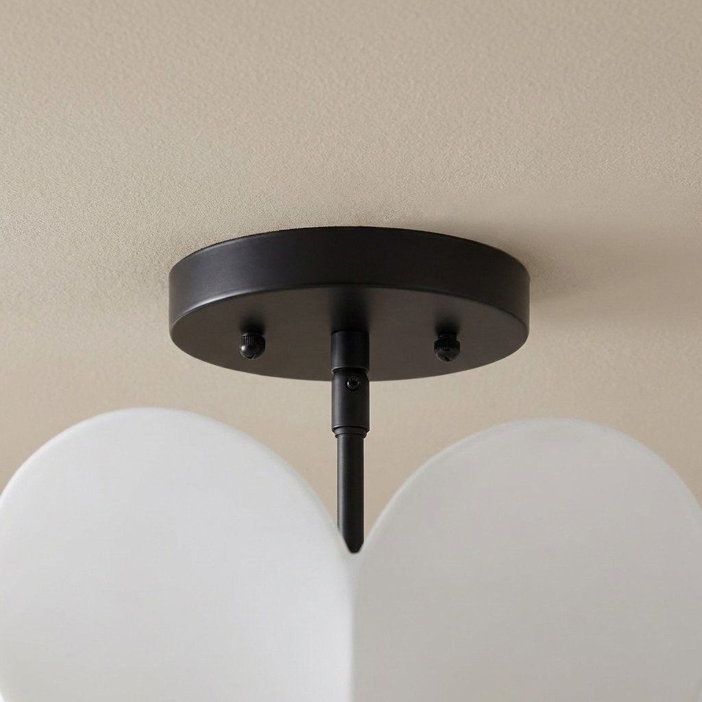 Crelune Modern Nordic Flower Ceiling Light - Fabric Floral Ceiling Lamp for Living Room K2354