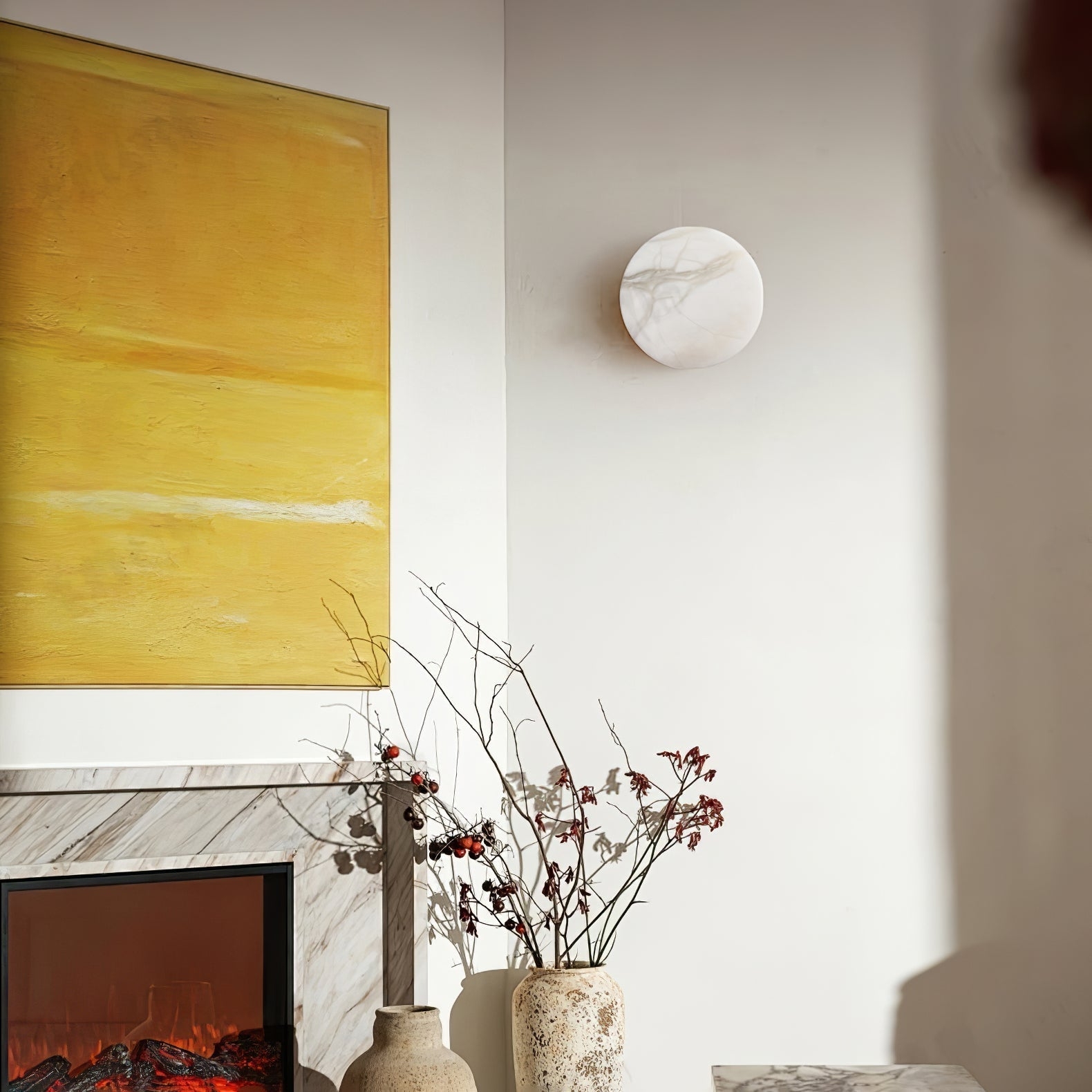 Cylindrical Alabaster Wall Light D399