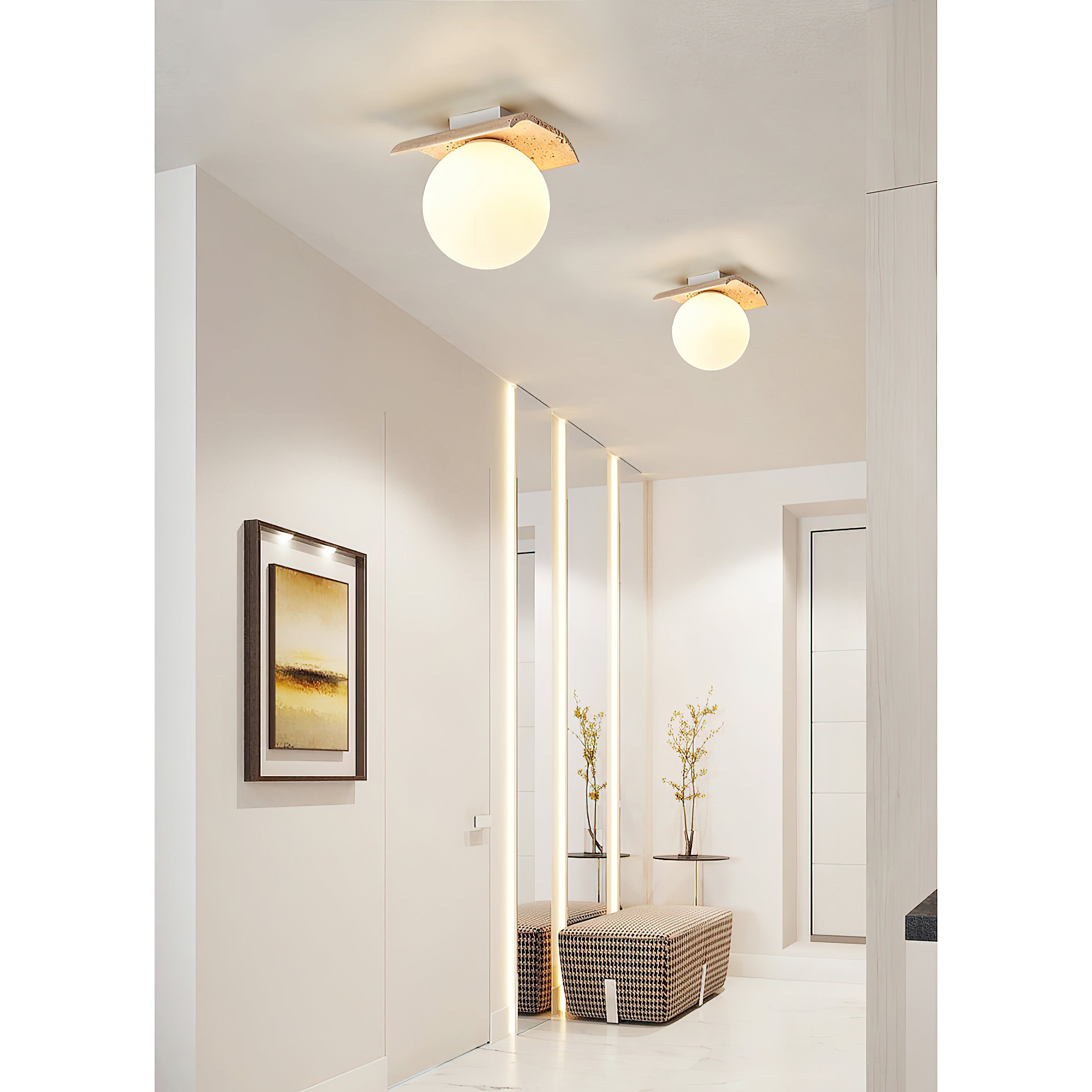 Bianca Globe Ceiling Lamp D689