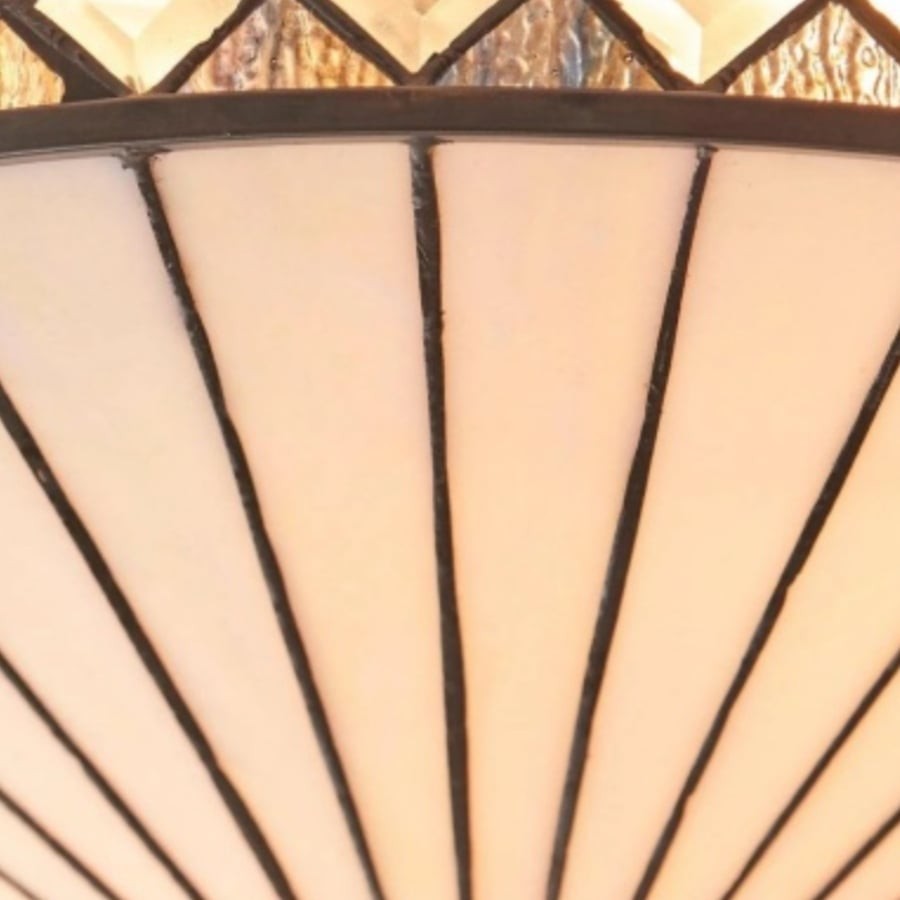 TF Fargo Semi-Flush Ceiling Lamp - A Classic Deco Light with a Decorative Glass Shade for Multi room Use K1964
