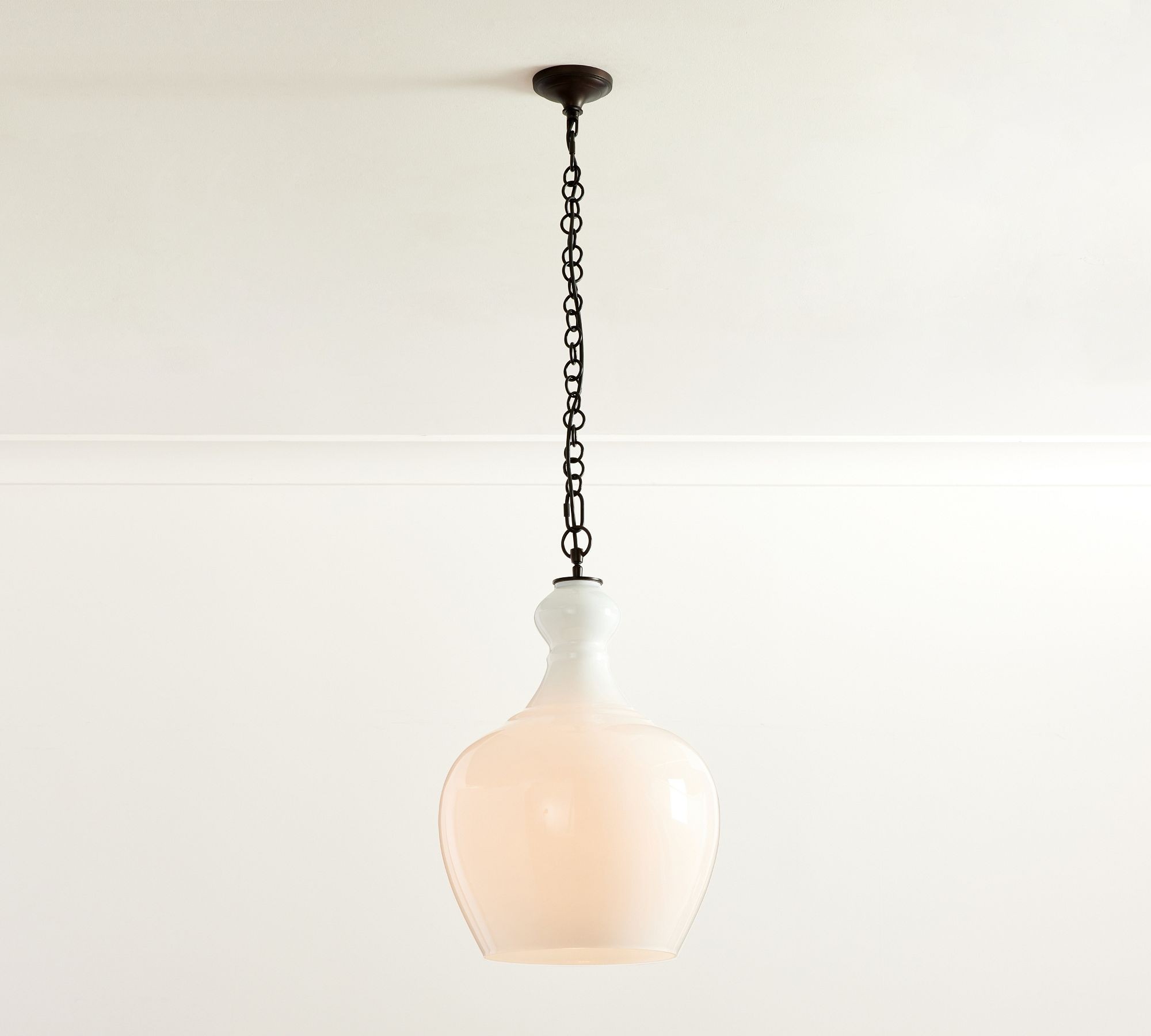 Lawson Glass Pendant Light - Recycled & Milk Glass with Bronze Accent K1342