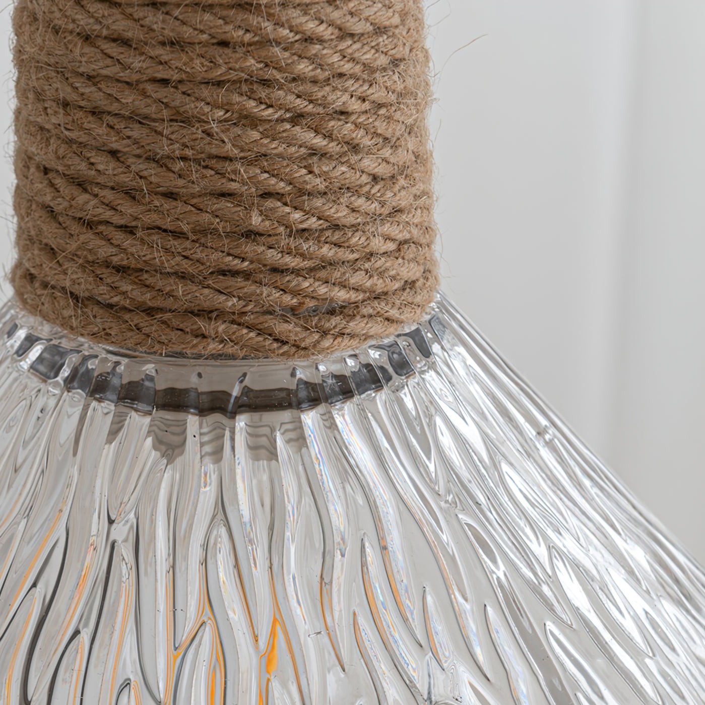 Hemp Rope Glass Pendant Lamp K1031