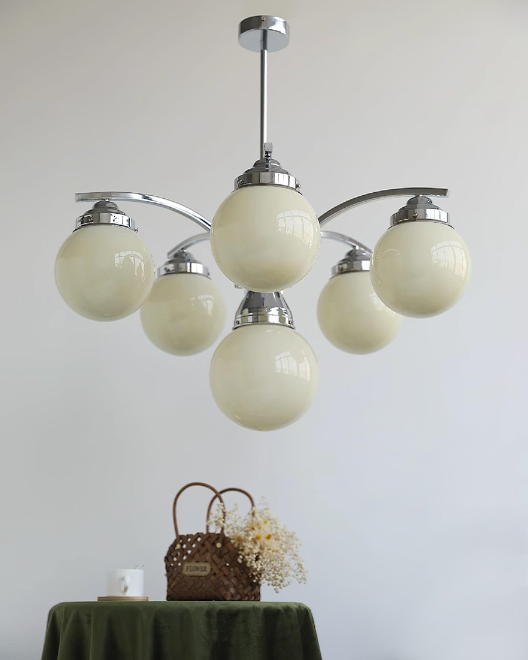 French Elegant Glass Orb Chandelier K596
