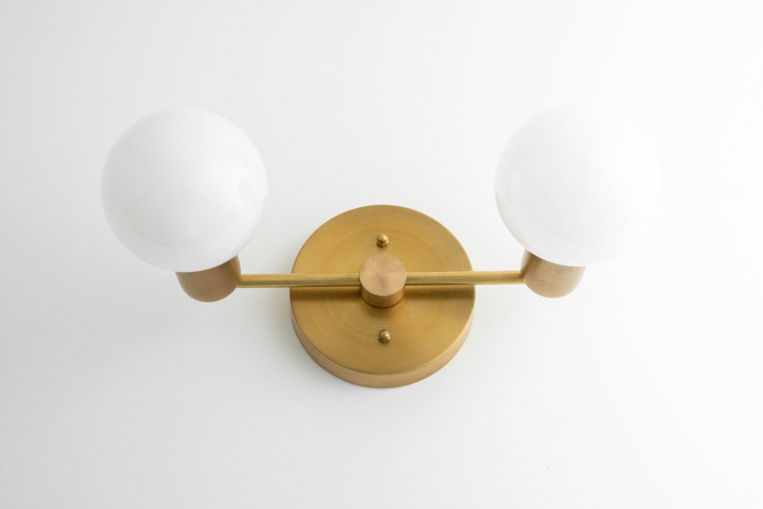 Glorica Glass Vanity Light - Modern Brass Wall Sconce for Bathroom Style K1449