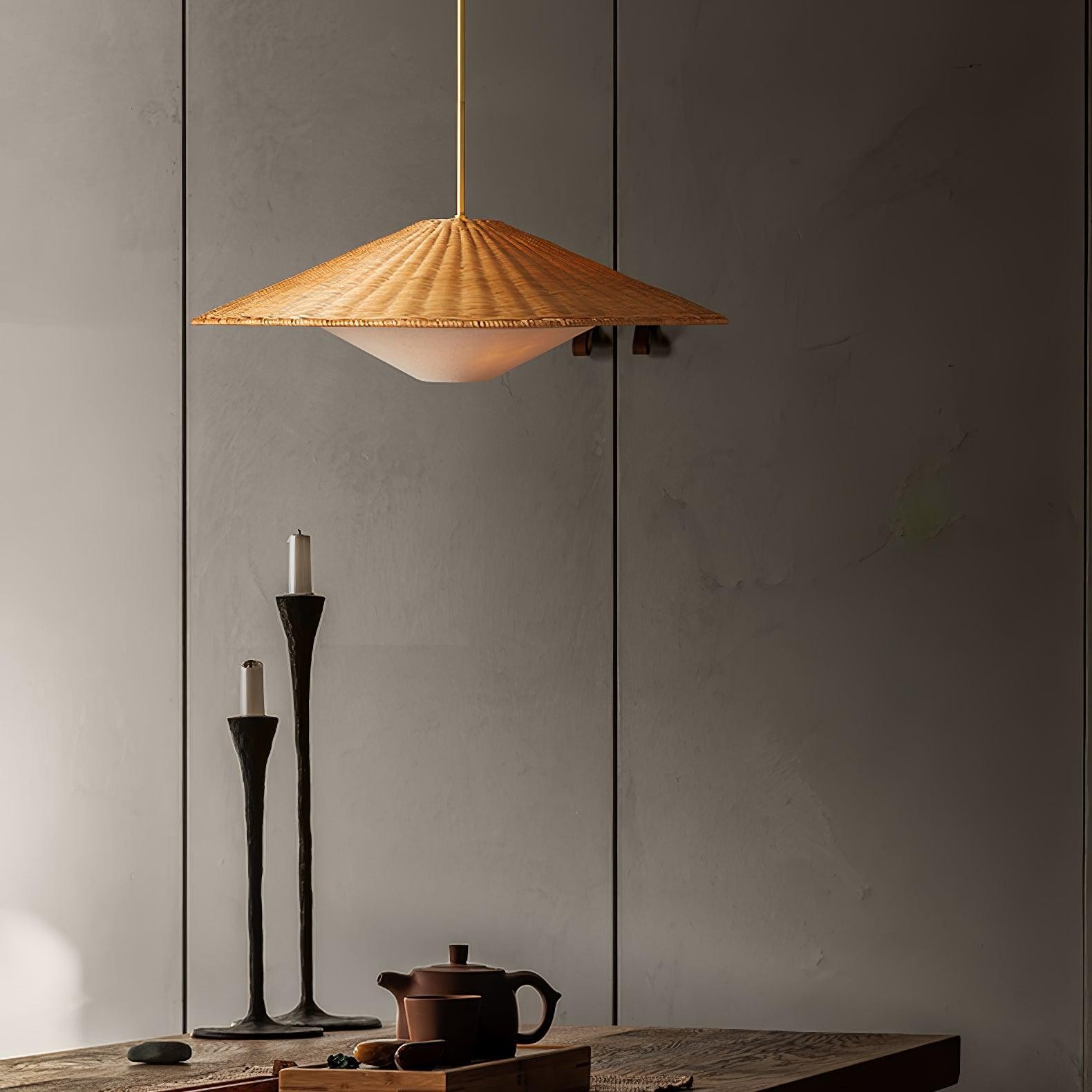 Rattan Hat Pendant Light Suitable For Living Room K612