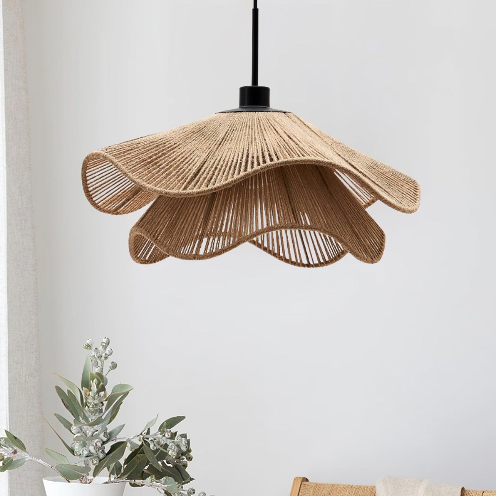 Cape Points Boho Natural Jute Fiber Pendant Light D838