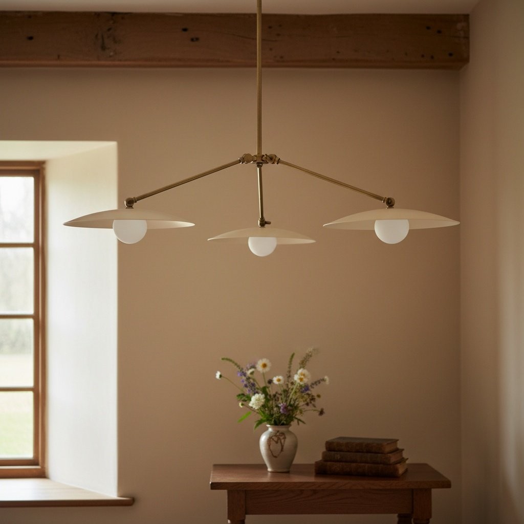 Curva Metal Antique Brass Chandelier - Modern Industrial Lighting Pendant K1494