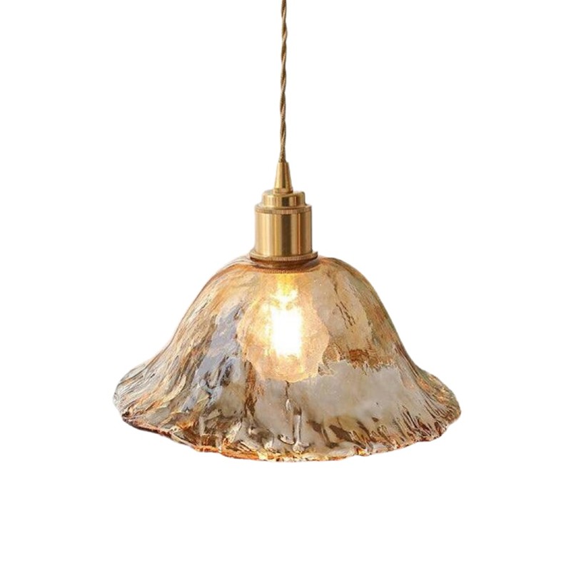 Vintage Irregular Brown Glass Pendant Light K139