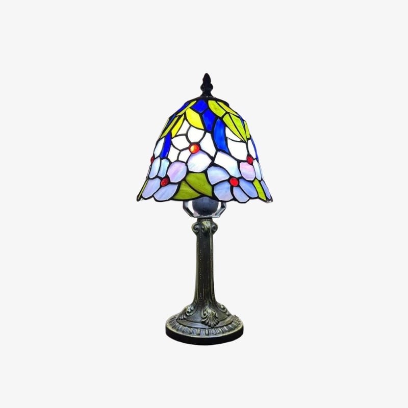 Virelle Colorful Glass Dome Table Lamp – Traditional Tiffany Style for Bedroom K2126