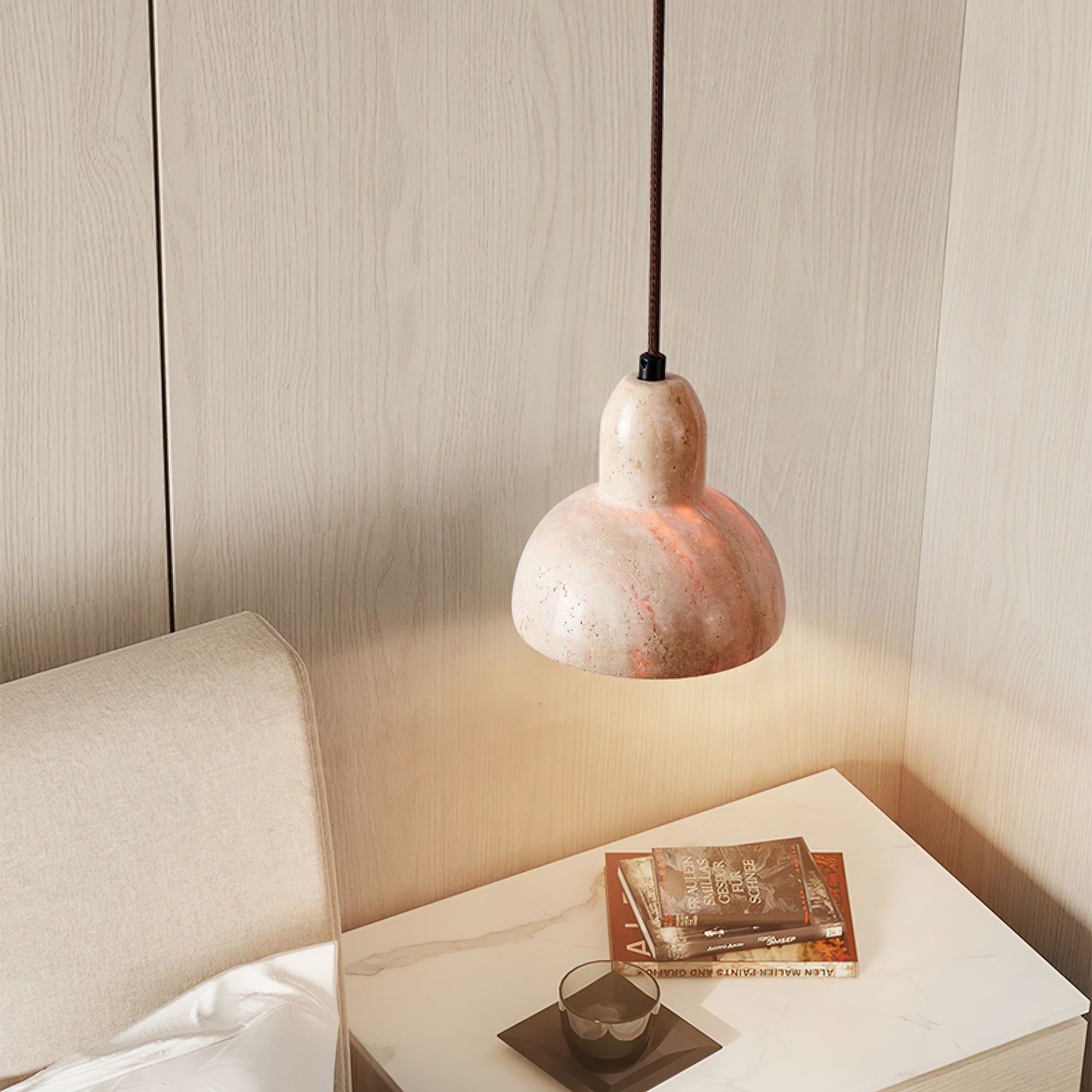 Wabi-Sabi Style Creative Travertine Pendant Light K690