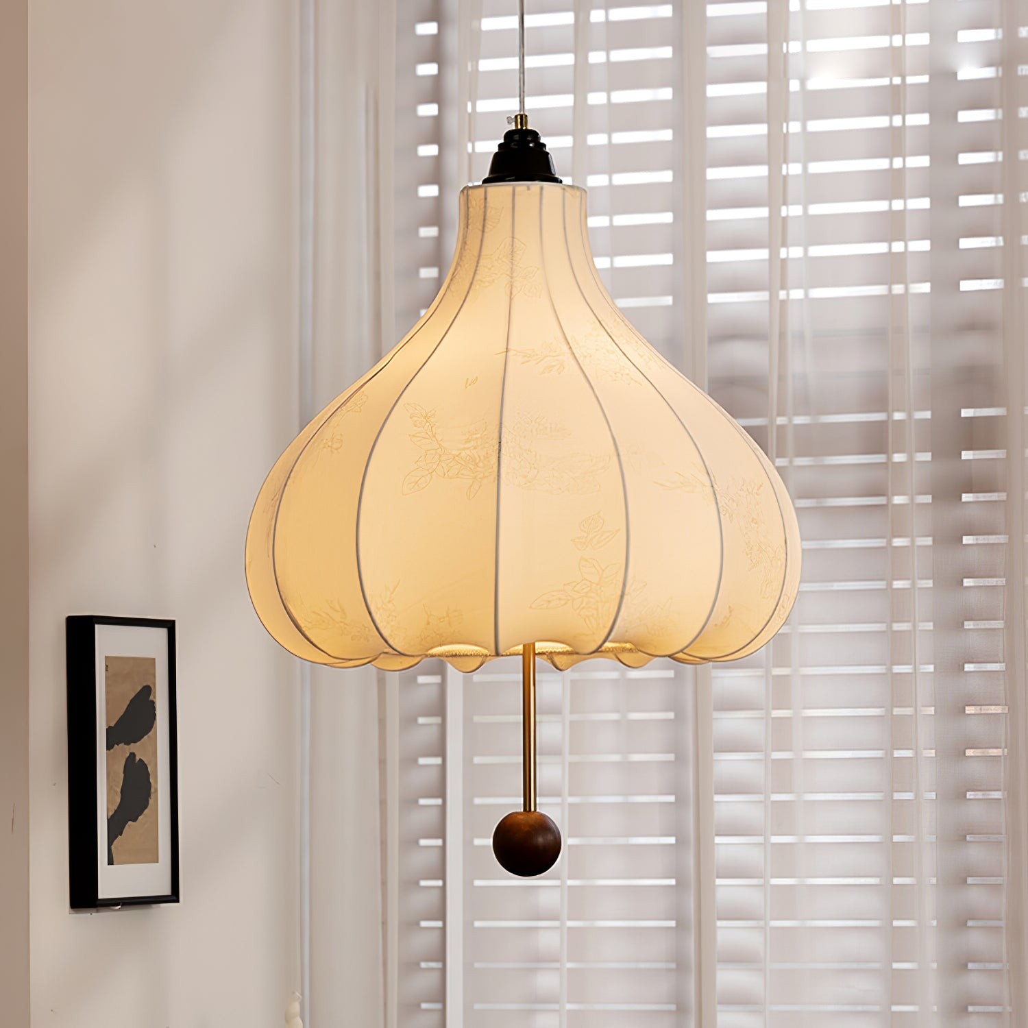 Retro Chestnut Fabric Pendant Light K318