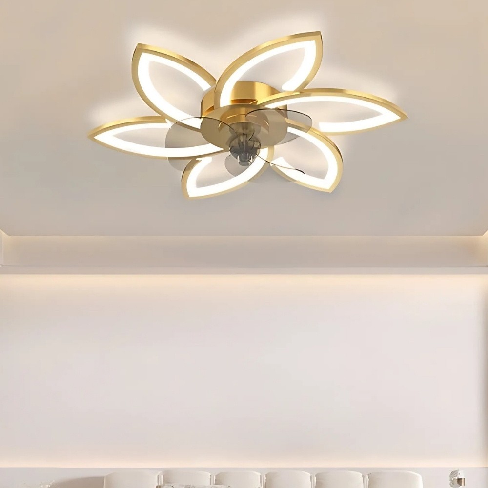 Art Decor Flower Quiet LED Ceiling Fan Light K1104