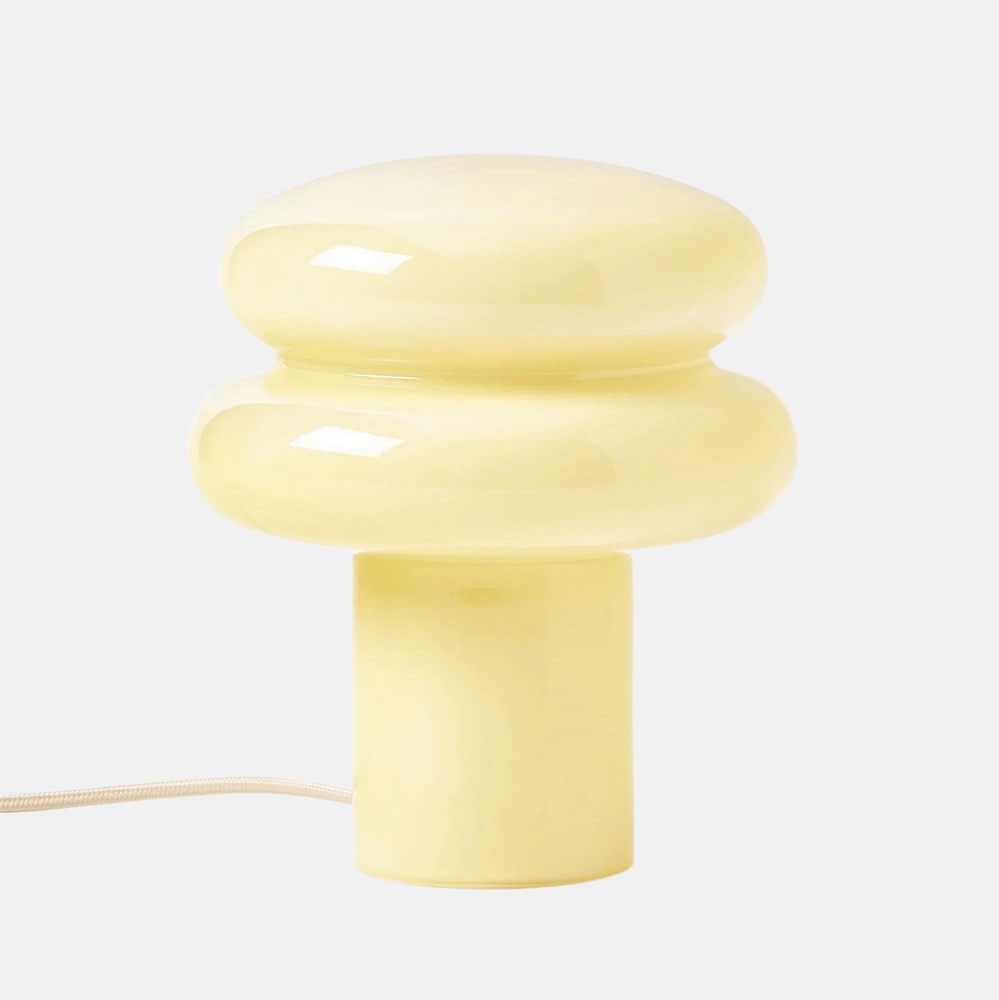 Orra Mushroom Glass Table Lamp - Minimalist Opal Shade Table Light for Home Décor K1428