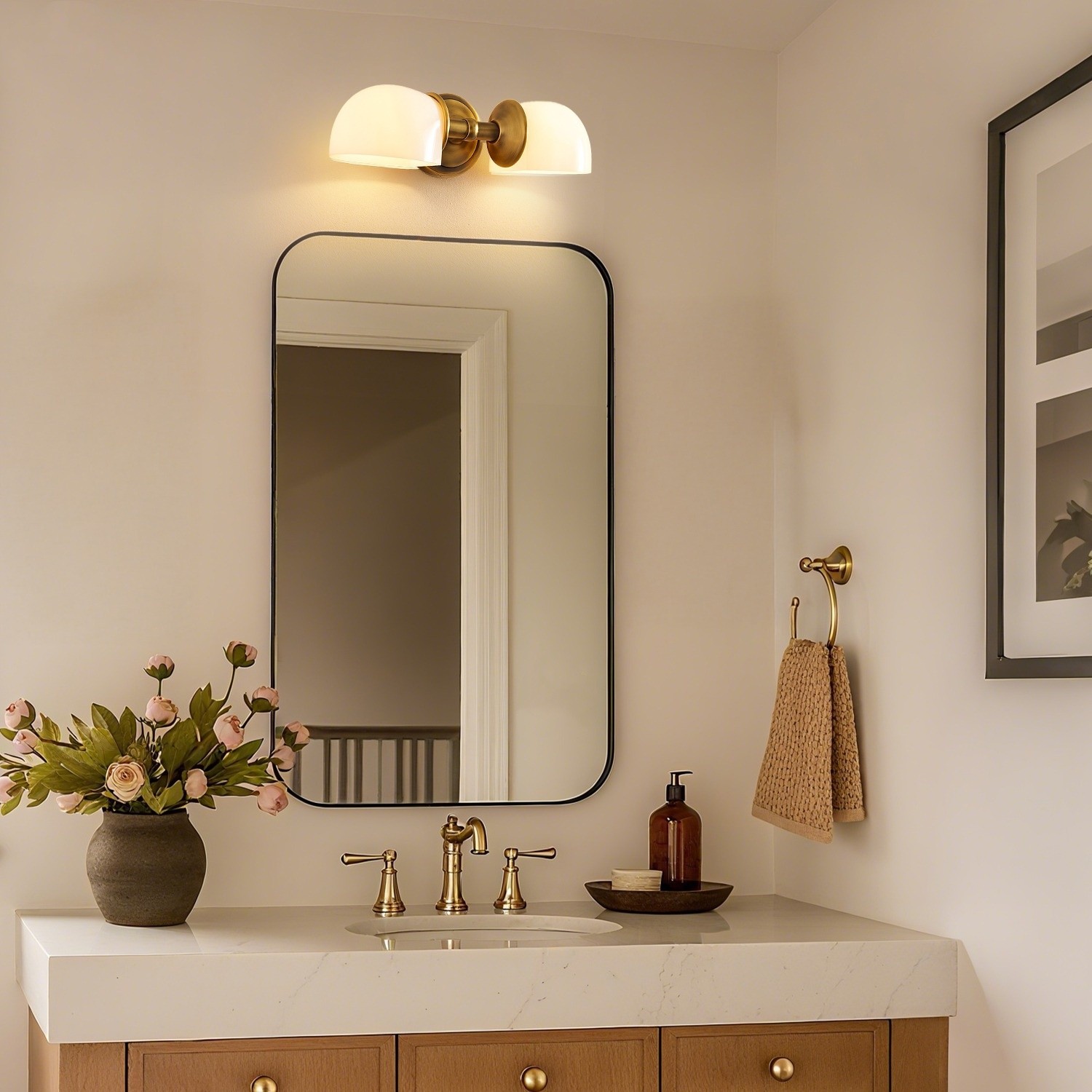 Modern Mercer Double Horizontal Metal Wall Sconce K1219