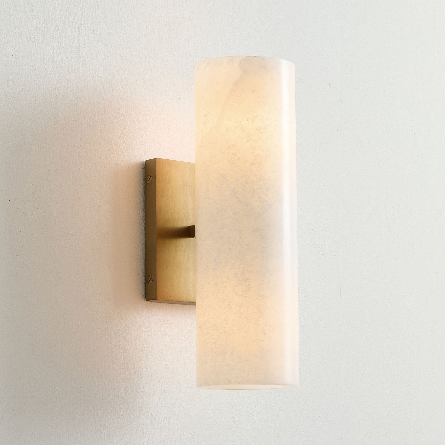 Wolvina Natural Marble Tube Sconce with Sleek Metal Details K1242