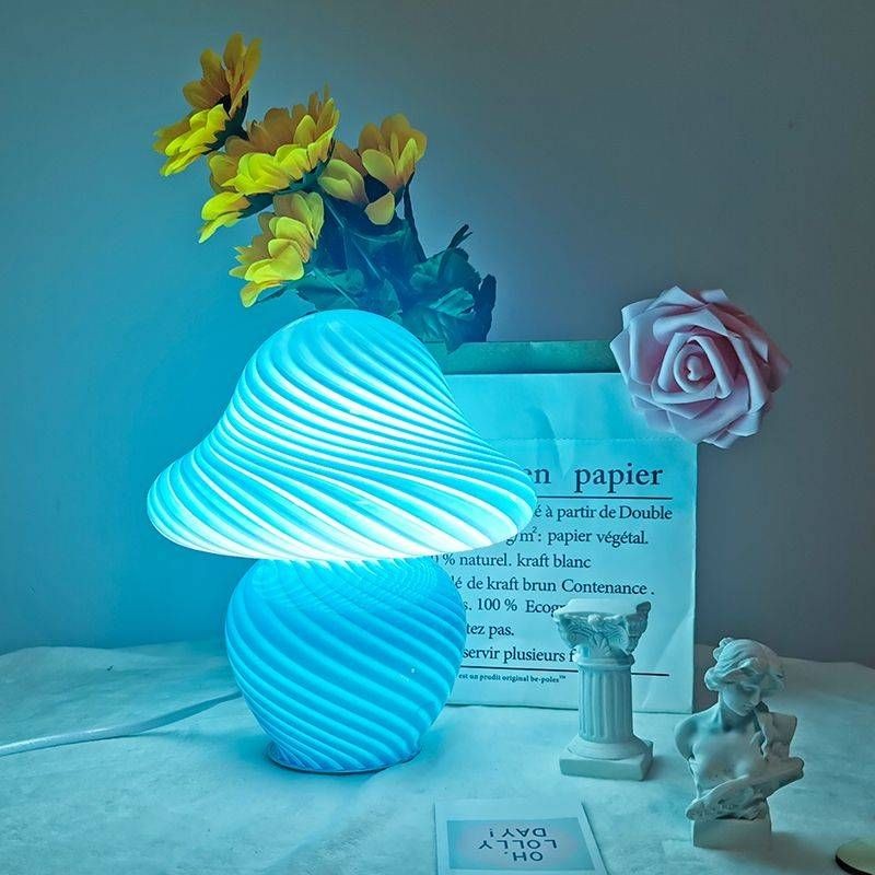 Modern Stained Glass Mushroom Night Light K55