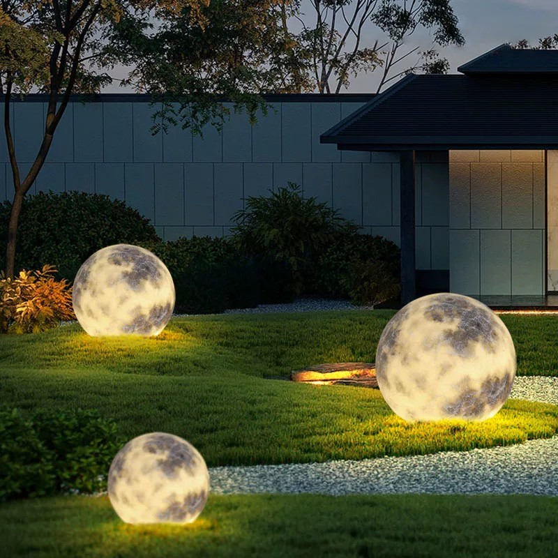 Waterproof Luminous Moon Art Decor Modern Ground Lawn Lamp K768
