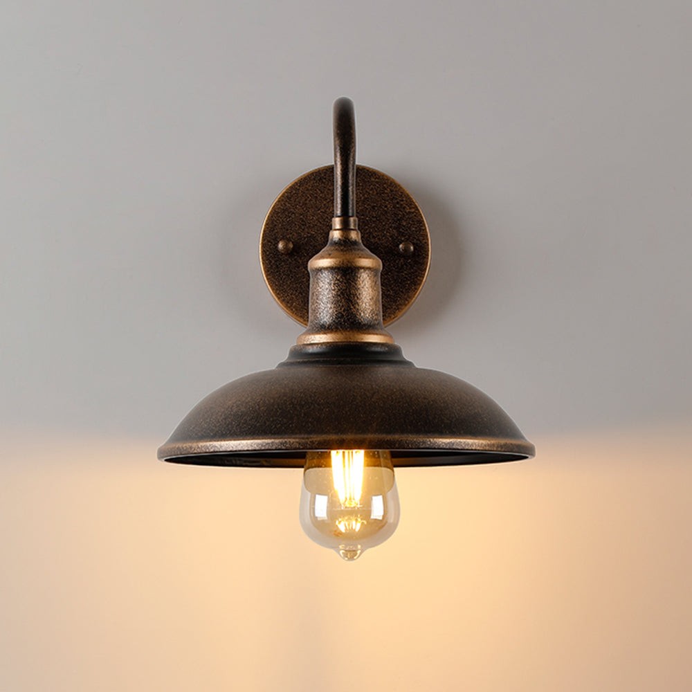 Retro Industrial Bowl Shaped Outdoor Waterproof Wall Light K817
