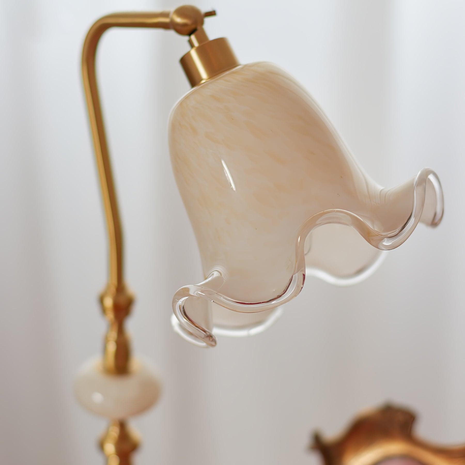 Classic Stylish White Tulip Brass Table Lamp K731