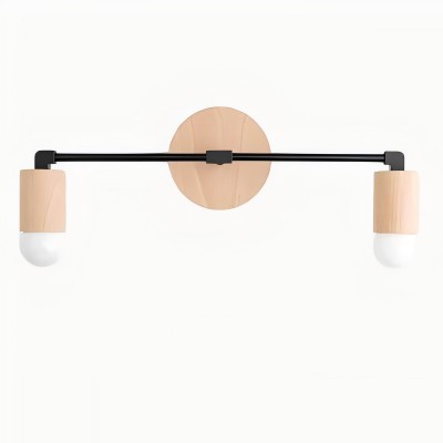 Mobilux Line Wood and Vanity Light - Bohemian Bathroom Lighting Fixture K1490