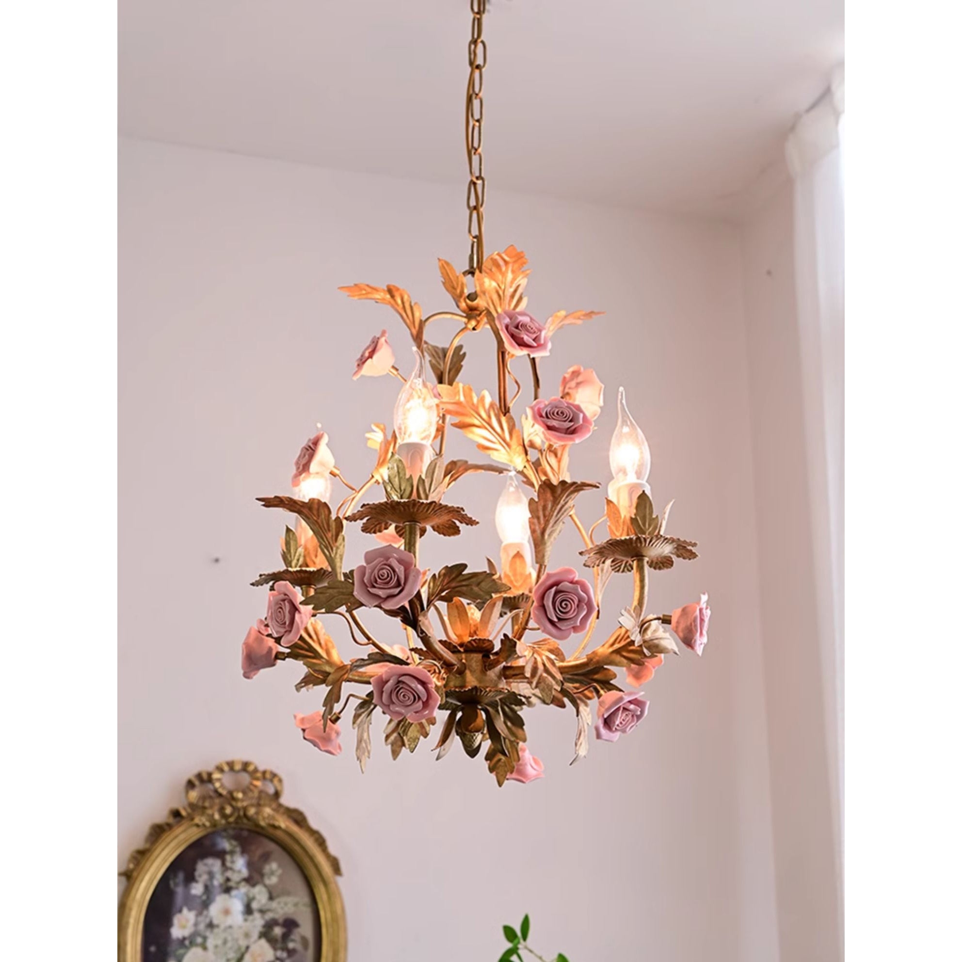 Ceramic Rose Chandelier D673