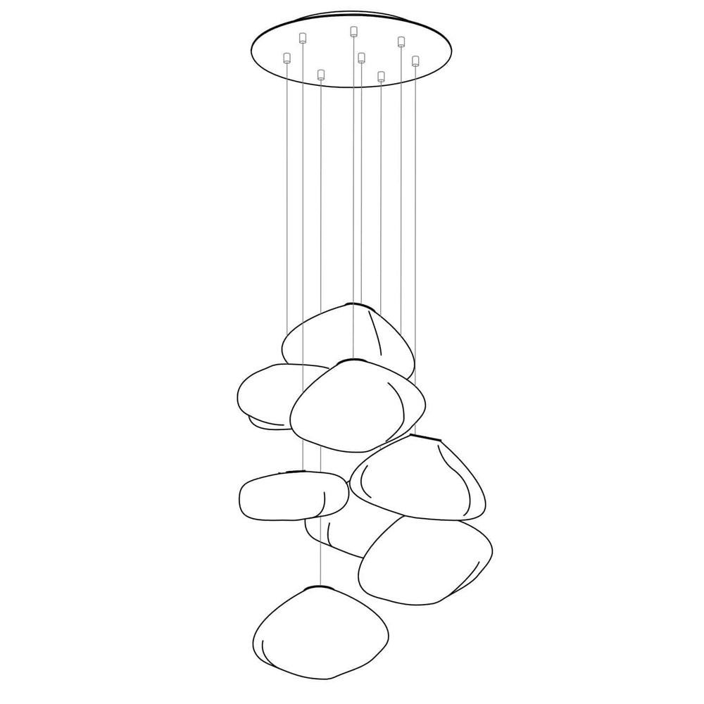 Multi-Head Irregular Glass Bubble Chandelier K216