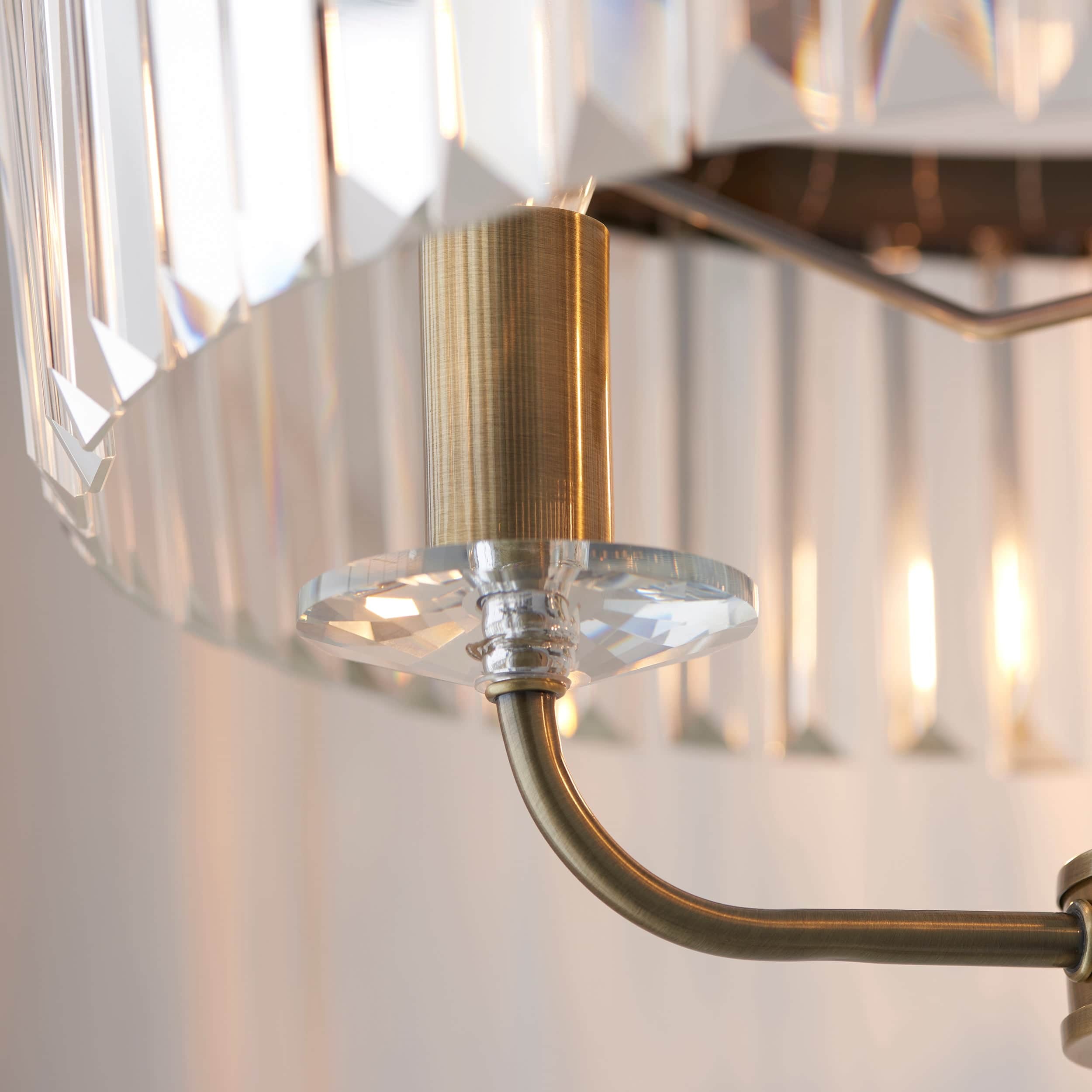 Beveline 3 Light Round Floor Lamp - Faceted Cut Glass Shades Classic Metal Finish For Living Rooms K1844