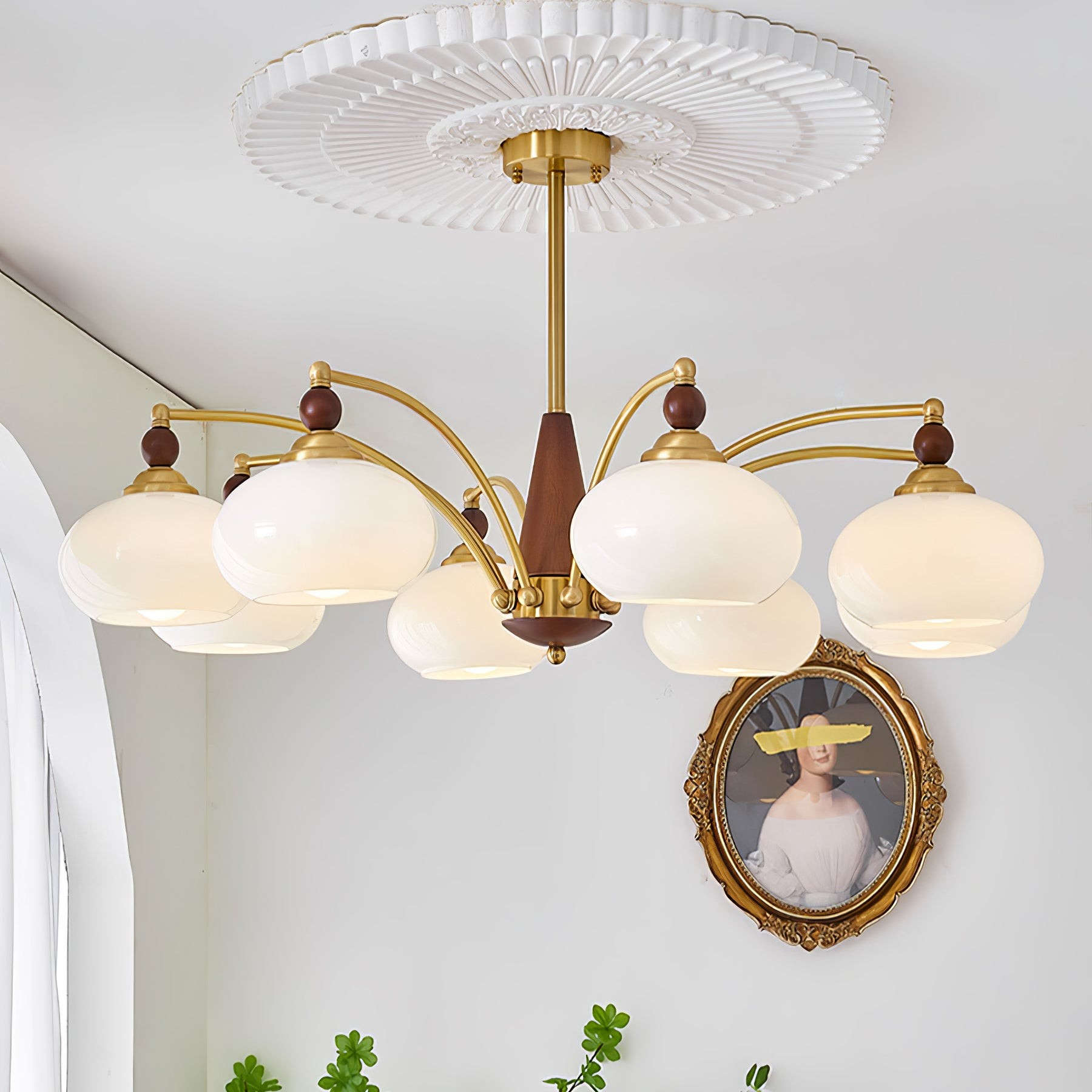 Vintage Multihead Persimmon Chandelier K623