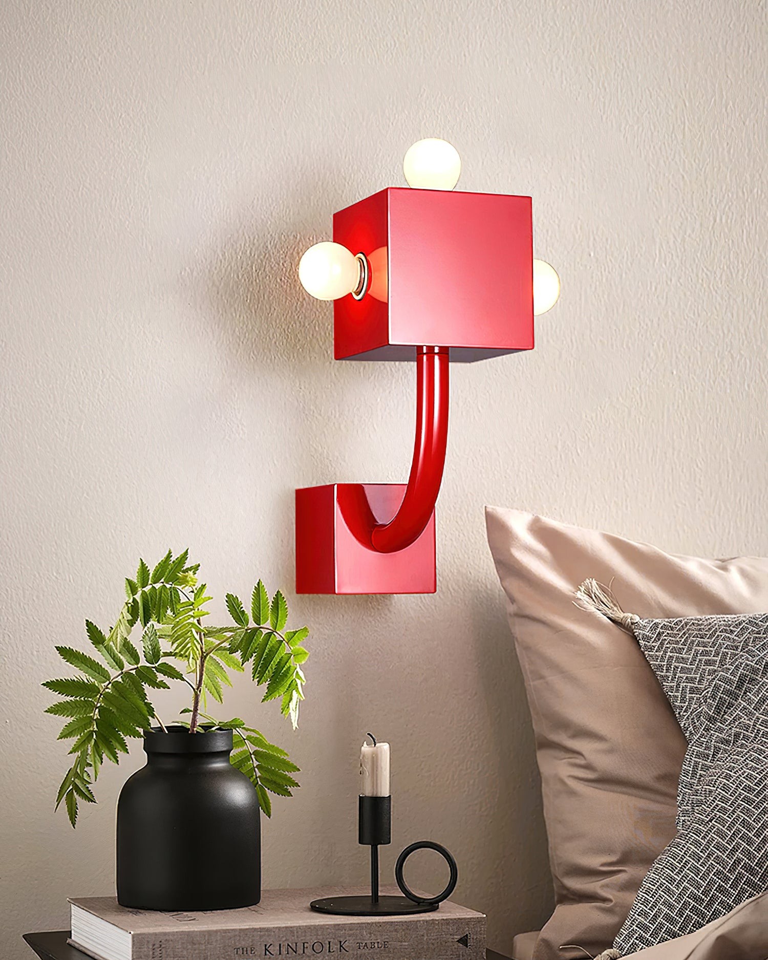 Red Cube Metal Wall Lamp K616