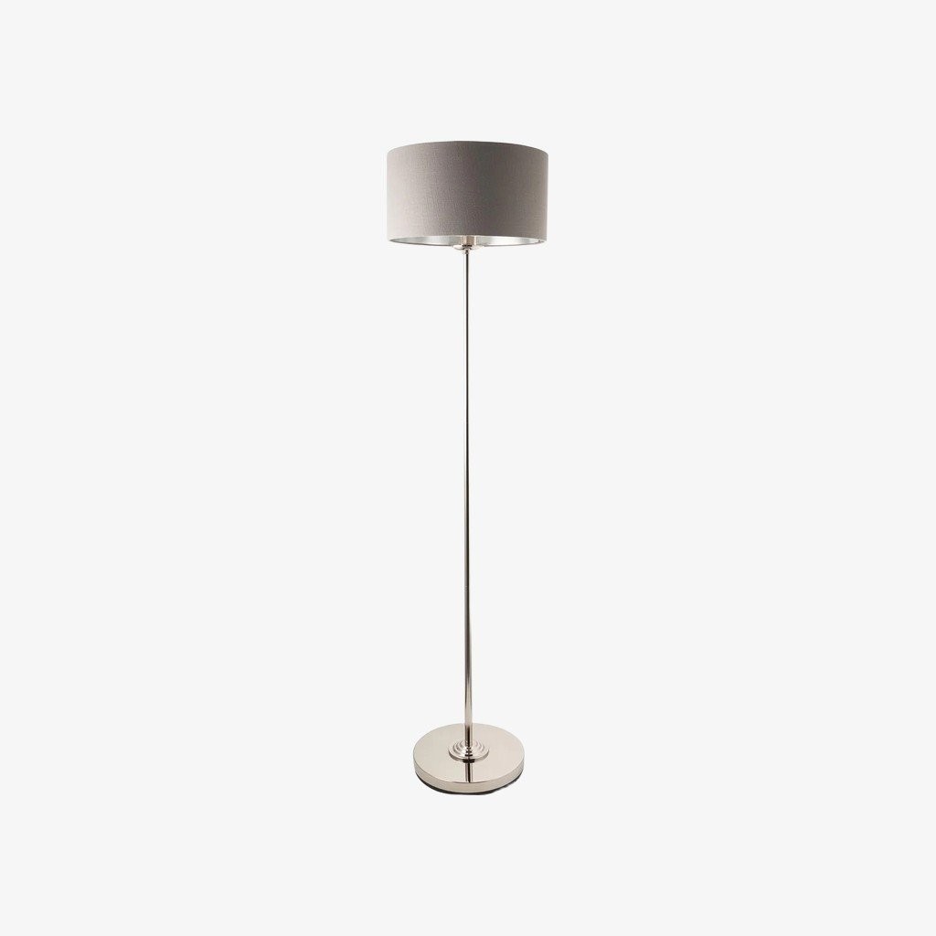 Tela Drum Shade Floor Lamp - Contemporary Fabric Standing Lamp for Home Office K2014