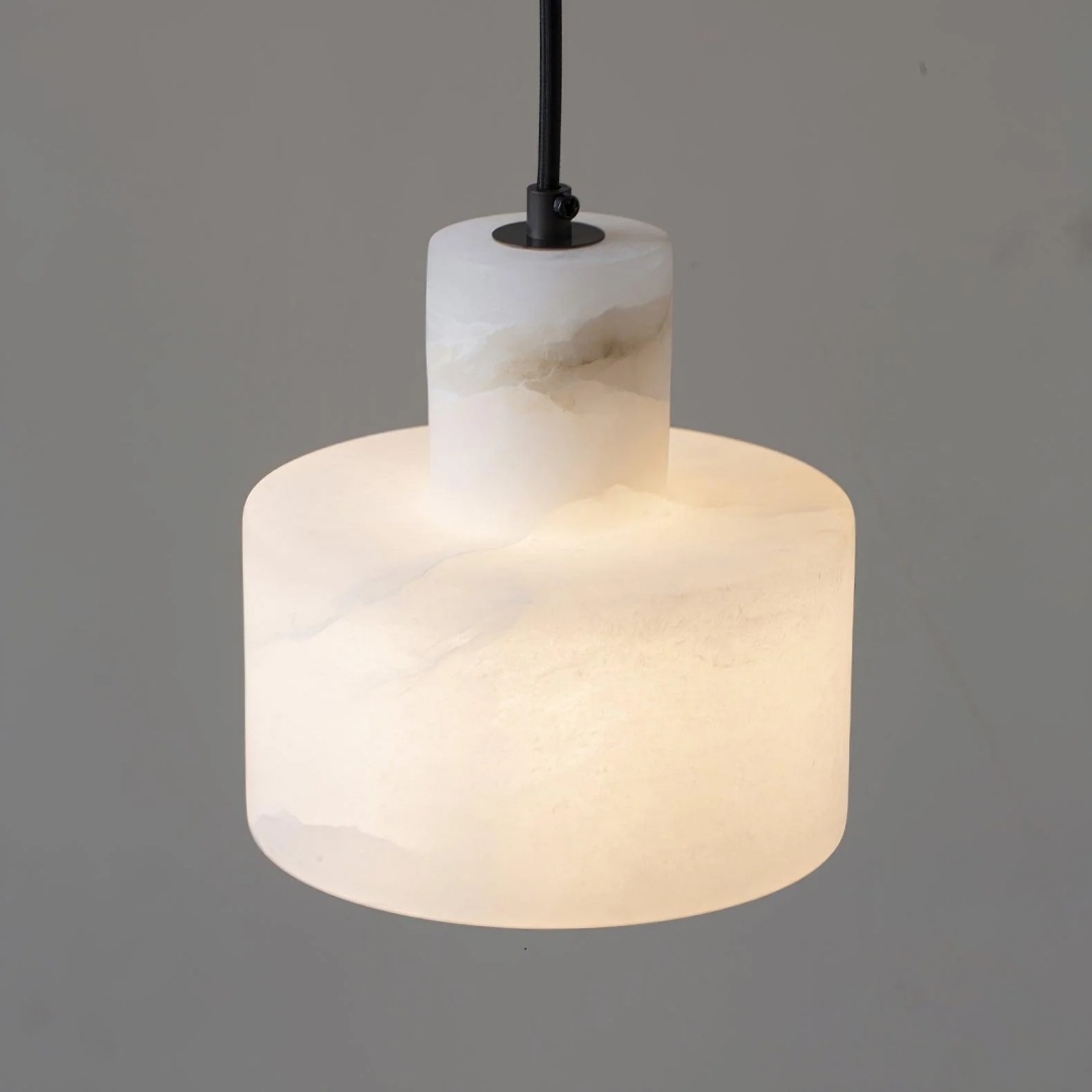 Cylorion Alabaster Pendant Lamp - Modern Minimalist Hanging Light for Dining Room K2328