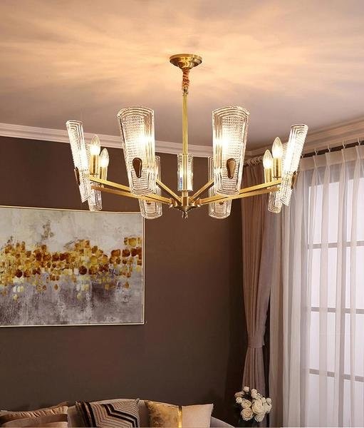 Glass Disks Chandelier/Brass