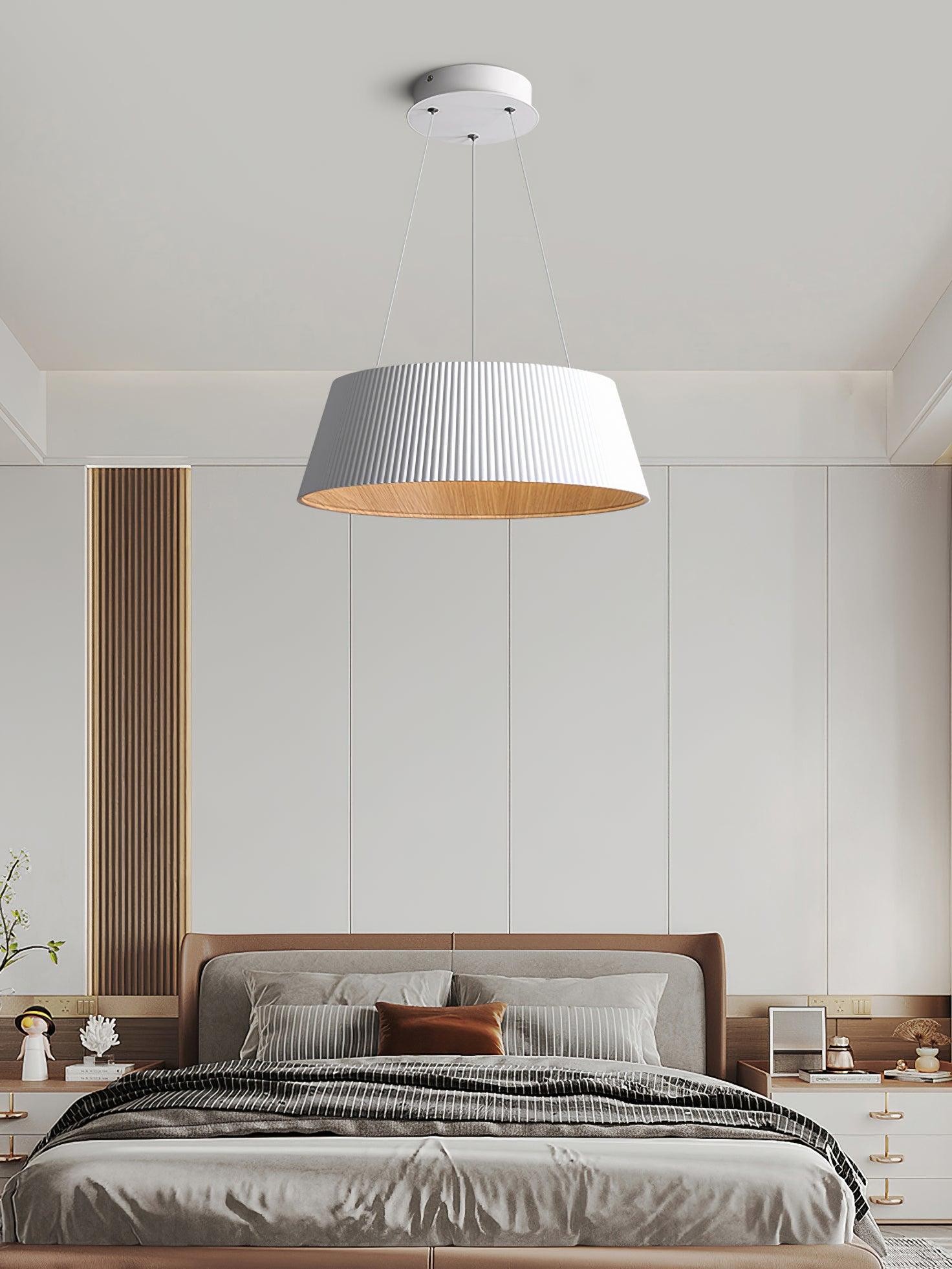 Minimalist Corrugated Lampshade Bedroom Pendant Lamp K347
