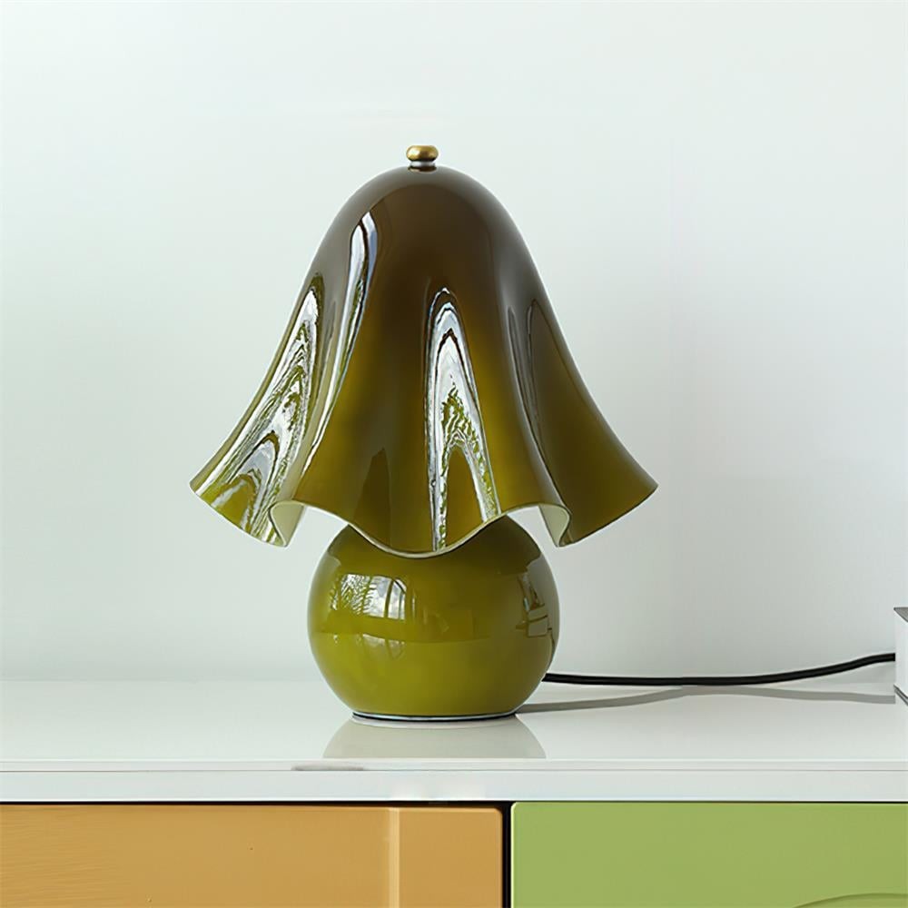 Bellina Bell Flower Table Lamp – Sculptural Glass Vera Style For Side Table Lamp K1135