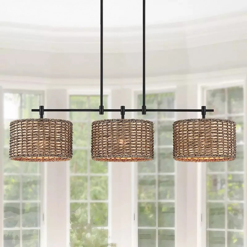 3 Light Dimmable Rustic Drum Chandelier K137