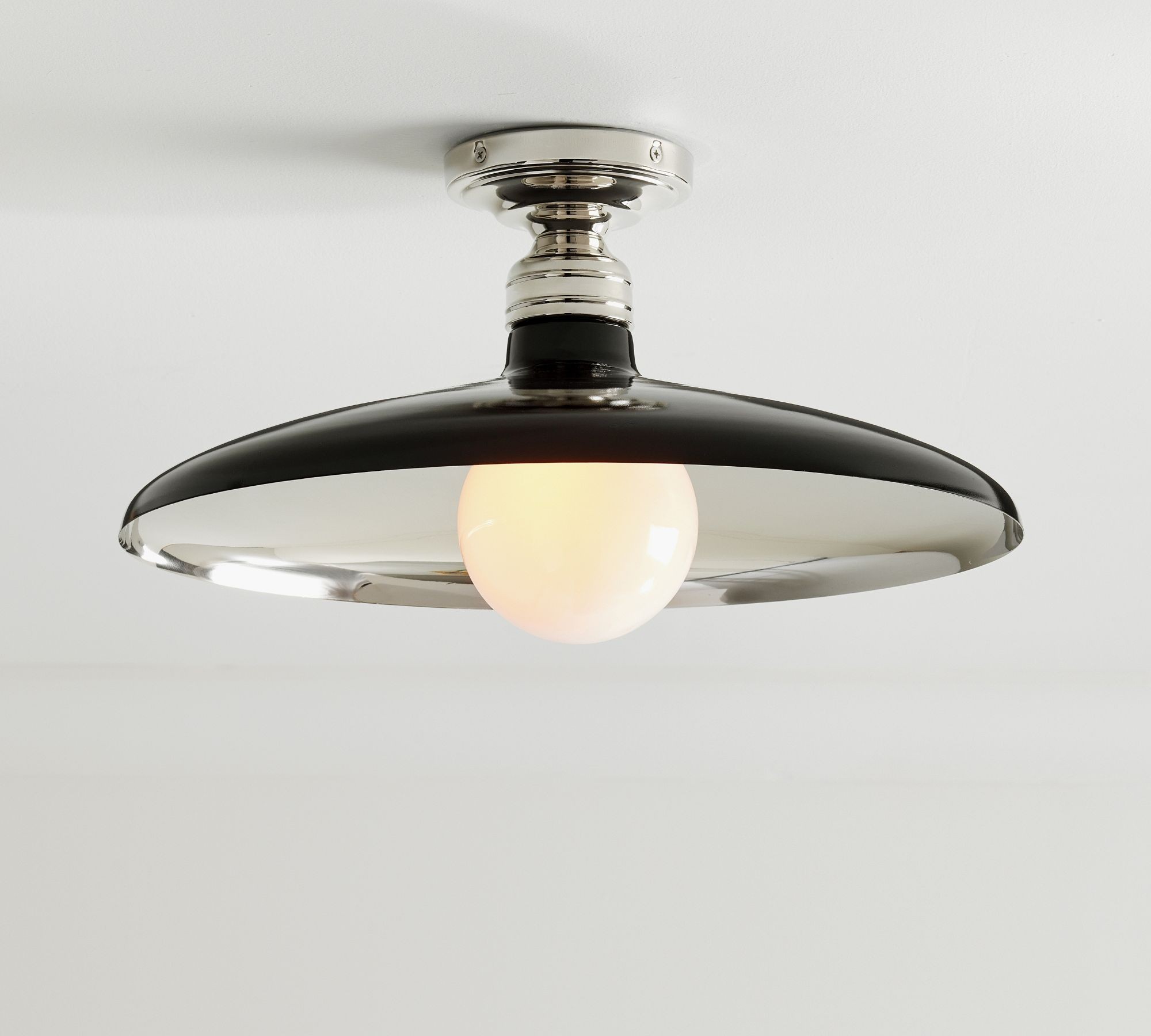 Forvara Farmhouse Metal Flush Mount Light - Black or White Ceiling Lamp K1332