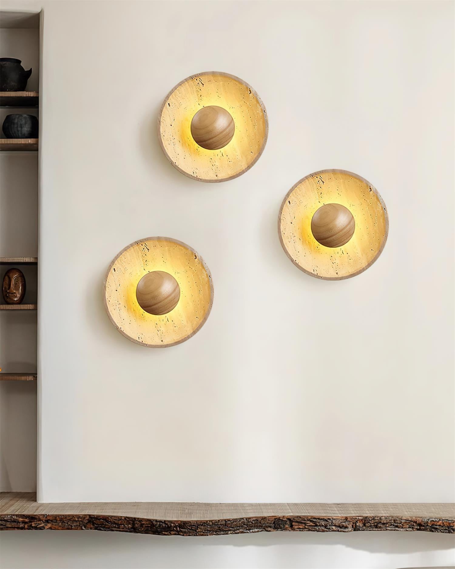 Cream Style Wooden Sphere Wall Lamp K436