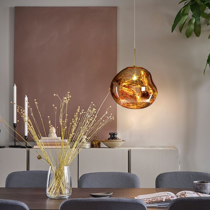 Sleek Glass Lava Pendant Lamp - Modern Lighting Fixture for Dining Area K806