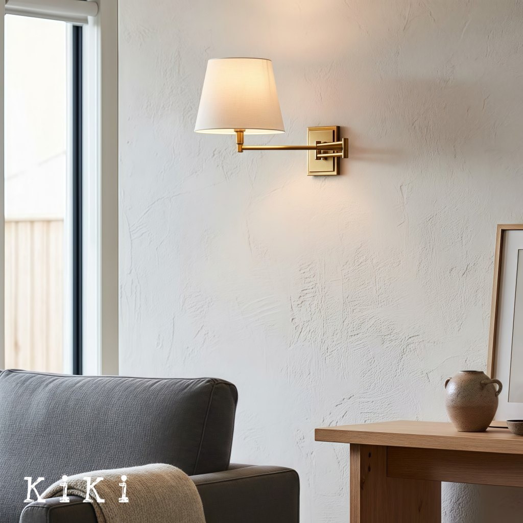 Arcuma Linen Shade Wall Light - Stylish Illumination for Living Room and Bedroom K2075