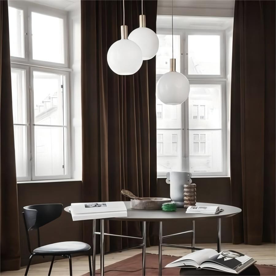 Brass Pendant & Opal Shade