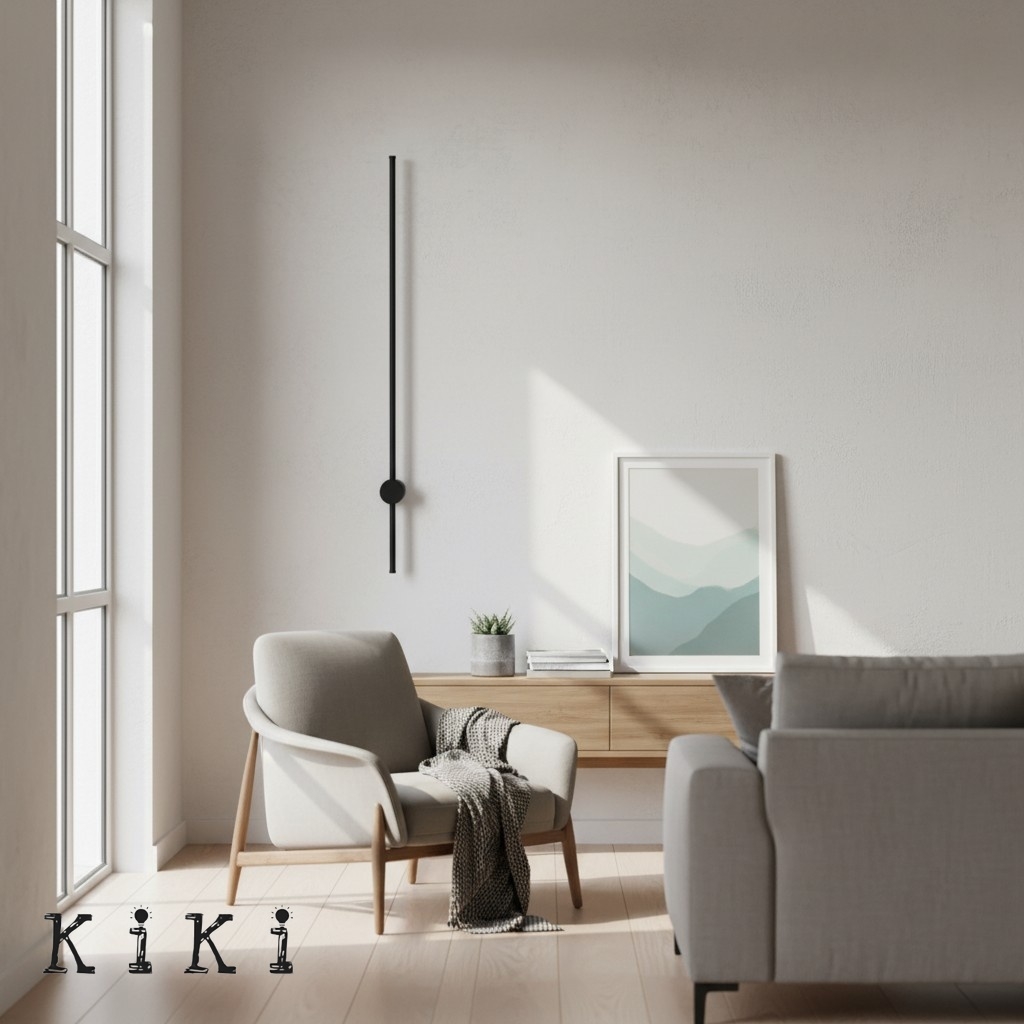 Nordic Architectural Style Linear LED Wall Lamp - Minimalist Light for Entryway or Living Room