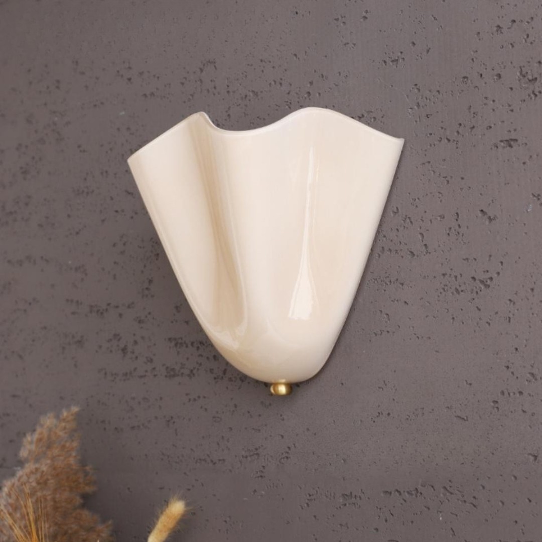 Bellina Retro Fluted Glass Wall Sconce - Mid-century Modern Vera Wall Lamp for Hallway K891