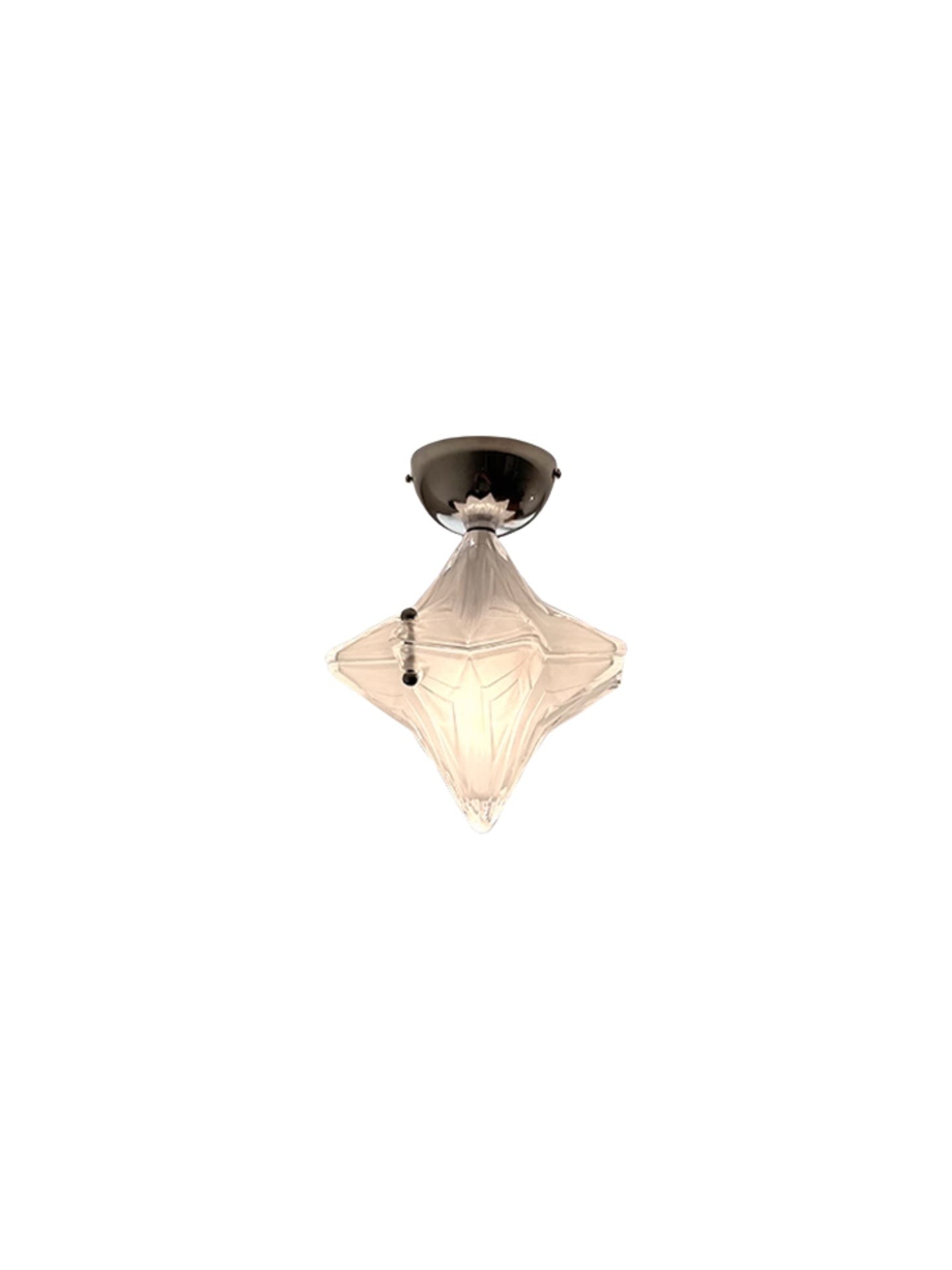 Art Deco Star Ceiling Lamp - Frosted Glass Fixture for Hallway & Entryway - Astris Ceres K1582