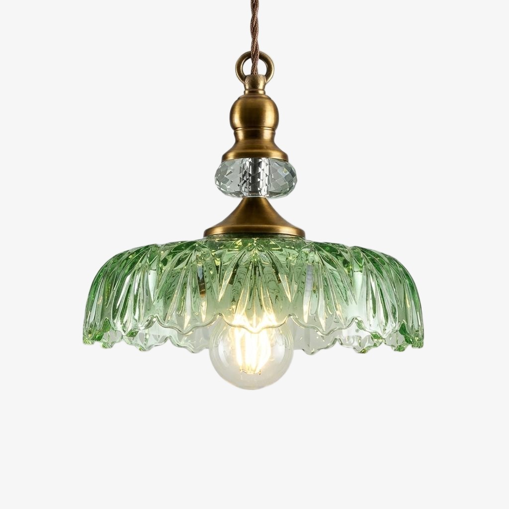Verdoma Floral Glass Pendant Light - Vintage Style for Living Room K2257
