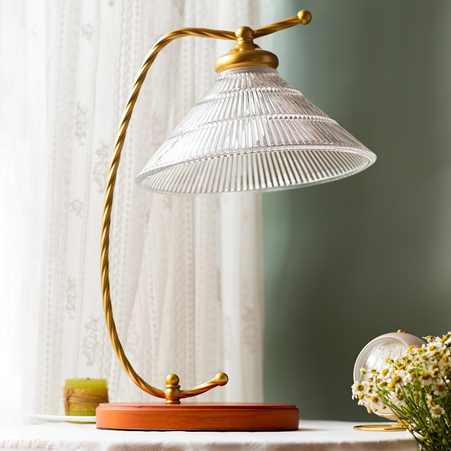 Glass Shade Vintage Reading Lamp K439