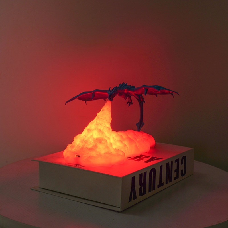 Creative 3D Printed Airplane Fire Dragon Table Lamp K214