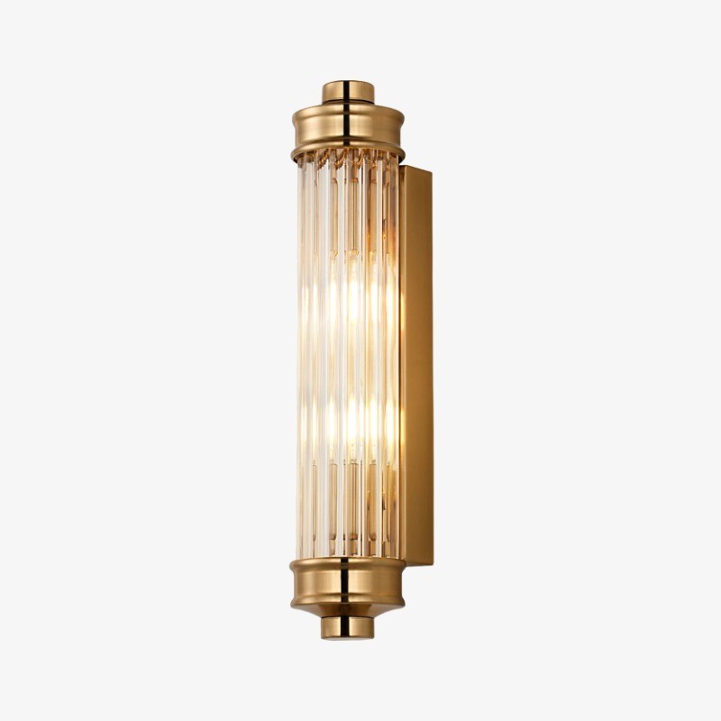 Bravira Ribbed Cylindrical Glass Wall Sconce - Wall Light for Hallway and Living Room K2255