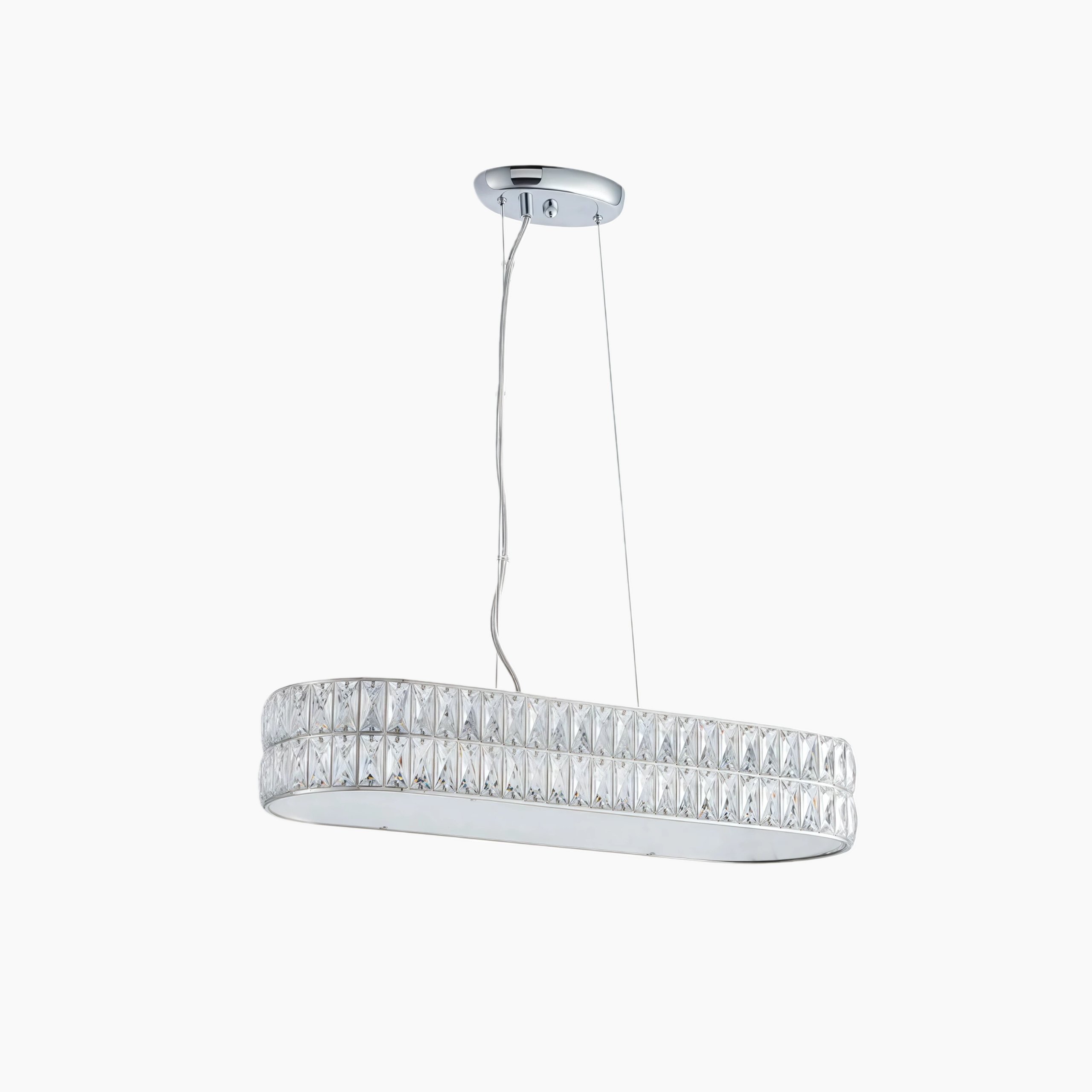 Glomara Style Geometric Crystal Pendant Light - Glamorous Dining Room Centerpiece K1936