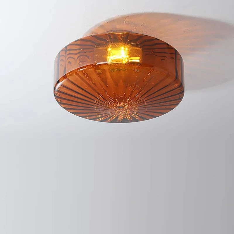 Ripplara Textured Glass Retro Ceiling Lamp - Decorative Flush Mount for Hallway K2155